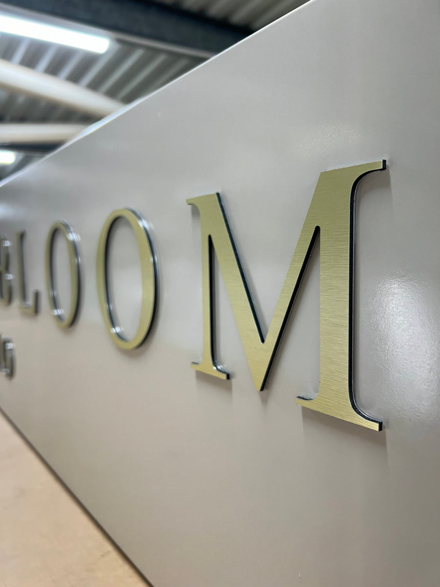 Custom Stand Off Lettering 3mm Stand Off Letters - Brushed Gold Composite Aluminium – The ...
