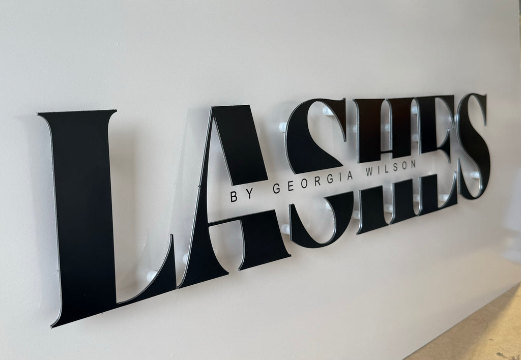 3mm Stand Off Letters - Matt Black Composite Aluminium Lashes By... Preset