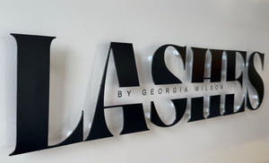 3mm Stand Off Letters - Matt Black Composite Aluminium Lashes By... Preset
