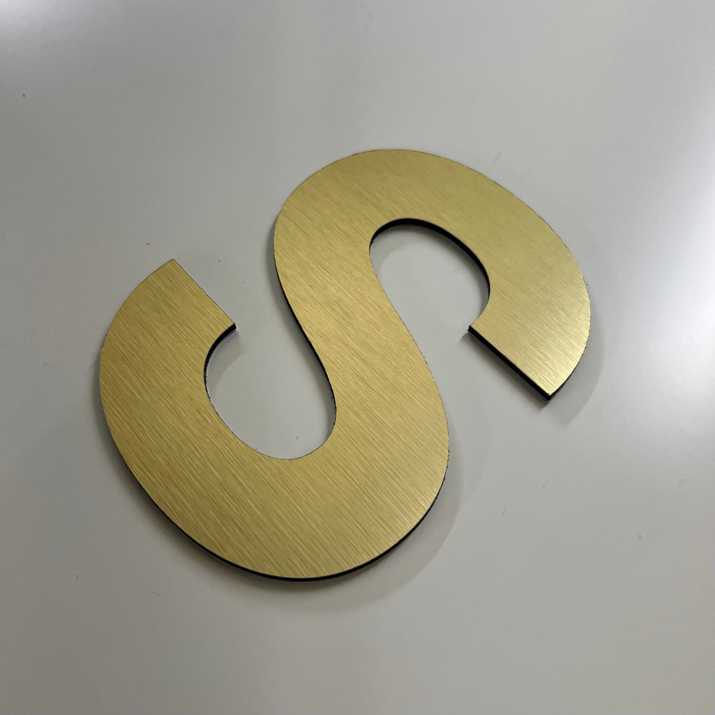 3mm Stand Off Letters - Brushed Gold Composite Aluminium