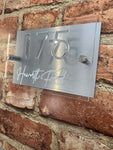 Modern House Sign Plaque Door Number Personalised Name Acrylic 3D Mirror