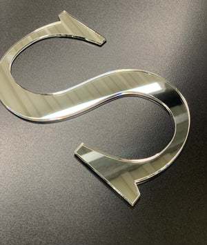 3mm Laser Cut Letters Stand Off Floating - Mirrored Silver