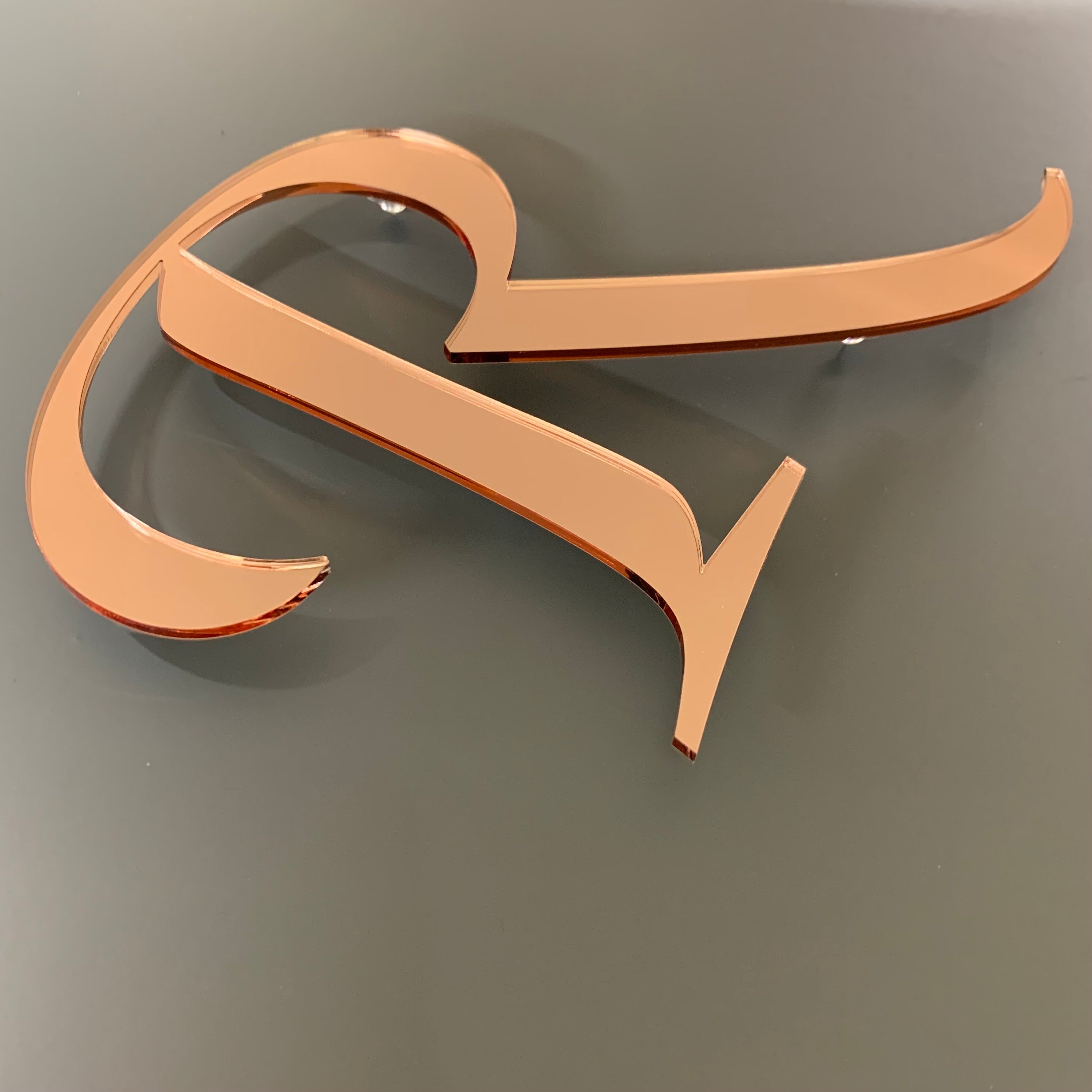 3mm Laser Cut Letters - Mirrored Gold & Rose Gold